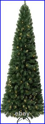 9ft Slim Christmas Tree With Lights Realistic Skinny Pencil Christmas Tree Prelit