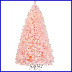 Alden Design 7.5' Pre-Lit Frosted White Christmas Tree with Warm Lights