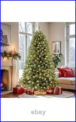 Alupssuc 7ft Artificial Hinged Prelit Christmas Tree with 320 Pre-lit Lights