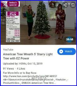 American Tree & Wreath 5 foot Slim Starry Light Tree with Color Choice EZ setup
