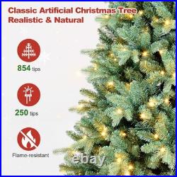 Angexi 5 Ft Pre-Lit Artificial Christmas Tree, With 250 LED Warm Lights, 854