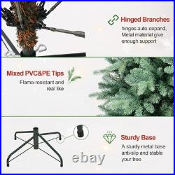 Angexi 5 Ft Pre-Lit Artificial Christmas Tree, With 250 LED Warm Lights, 854