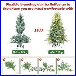 Angexi 5 Ft Pre-Lit Artificial Christmas Tree, With 250 LED Warm Lights, 854