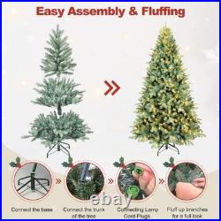 Angexi 5 Ft Pre-Lit Artificial Christmas Tree, With 250 LED Warm Lights, 854