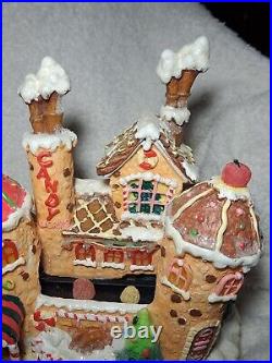 Animated Candy Factory Gingerbread House Moves Lighted Ceramic Christmas Tree