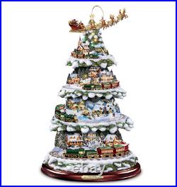 Animated Tabletop Christmas Tree with Train Festive Holiday Decor, Lighted Animated Tabletop Christmas Tree with Train Festive Holiday Decor, Lighted