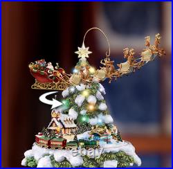Animated Tabletop Christmas Tree with Train Festive Holiday Decor, Lighted Animated Tabletop Christmas Tree with Train Festive Holiday Decor, Lighted