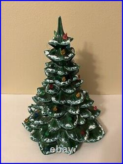 Arnel's Vintage Lighted Ceramic Christmas Tree, Flocked, 16 No Base