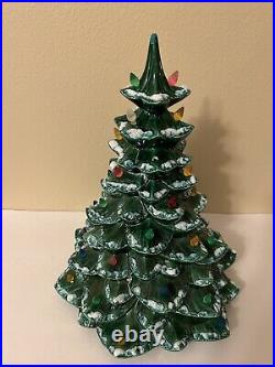 Arnel's Vintage Lighted Ceramic Christmas Tree, Flocked, 16 No Base