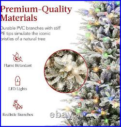 Artificial Aspen Christmas Tree Holiday Décor Multicolor LED Lights Metal Stand