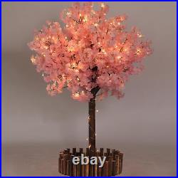 Artificial Cherry Blossom Tree 5 Ft with LED Light, Handmade Pink Cherry Decor Artificial Cherry Blossom Tree 5 Ft with LED Light, Handmade Pink Cherry Decor