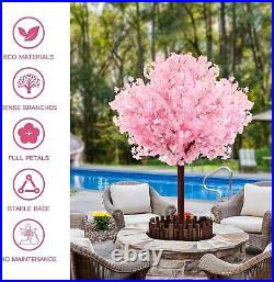Artificial Cherry Blossom Tree 5 Ft with LED Light, Handmade Pink Cherry Decor Artificial Cherry Blossom Tree 5 Ft with LED Light, Handmade Pink Cherry Decor