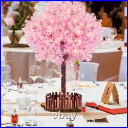 Artificial Cherry Blossom Tree 5 Ft with LED Light, Handmade Pink Cherry Decor Artificial Cherry Blossom Tree 5 Ft with LED Light, Handmade Pink Cherry Decor
