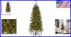 Artificial Christmas Tree 4.5 ft Slim Pre-Lit Fir with 150 Lights and Stand