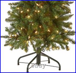 Artificial Christmas Tree 4.5 ft Slim Pre-Lit Fir with 150 Lights and Stand