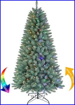 Artificial Christmas Tree 6.5FT Blue Spruce Pre-lit 813 Tips Dual-Color LED