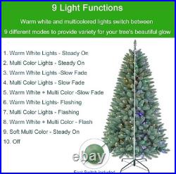 Artificial Christmas Tree 6.5FT Blue Spruce Pre-lit 813 Tips Dual-Color LED