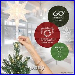 Artificial Christmas Tree 6.5 ft Slim Pre-Lit Fir White Lights Full Tips