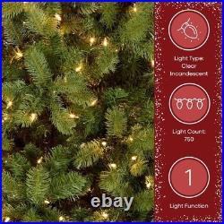 Artificial Christmas Tree 7.5 ft Pre-Lit Downswept Fir Green Full Tips Lights