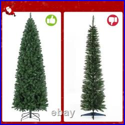 Artificial Christmas Tree 7.5ft Slim Pre-lit Fir with Warm White Lights