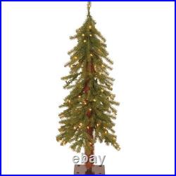 Artificial Christmas Tree Cedar 3ft Pre-Lit White Lights Indoor Holiday Decor