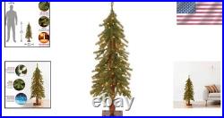Artificial Christmas Tree Cedar 3ft Pre-Lit White Lights Indoor Holiday Decor