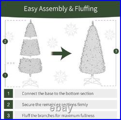 Artificial Christmas Tree Flocked Pine 7.5ft Pre-Lit Snow Dense Tips Stylish