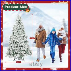 Artificial Christmas Tree with LED Lights Snow Flocked Holiday Party Decoration