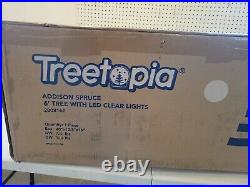 Artificial Christmas tree Led clear lights 6 foot spruce addison