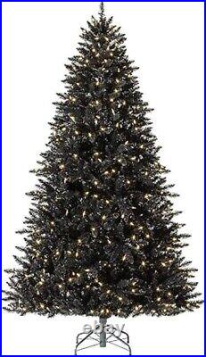 Artificial Christmas tree black 6 foot led clear lights treetopia