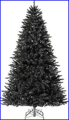 Artificial Christmas tree black 6 foot led clear lights treetopia