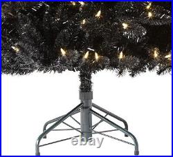 Artificial Christmas tree black 6 foot led clear lights treetopia