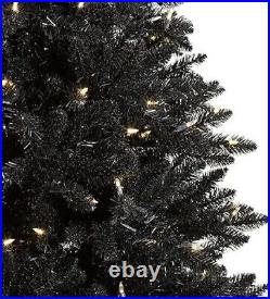 Artificial Christmas tree black 6 foot led clear lights treetopia