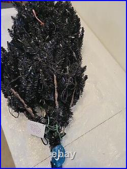 Artificial Christmas tree black 6 foot led clear lights treetopia