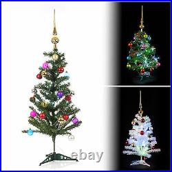 Artificial Indoor Christmas Tree With LED Lights + Baubles & Topper Decorations