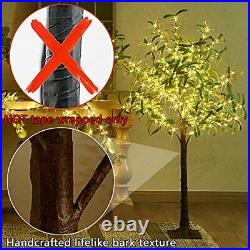 Artificial Tree with Lights Outdoor 160 Fairy LED Faux 4FT Lighted Olive Tree