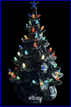 Atlantic Mold Ceramic Lighted Christmas Tree with Scroll Base 17