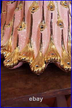 Atlantic Mold Volcano Lava Ceramic Christmas Tree Pink & Gold with Clear Lights Atlantic Mold Volcano Lava Ceramic Christmas Tree Pink & Gold with Clear Lights