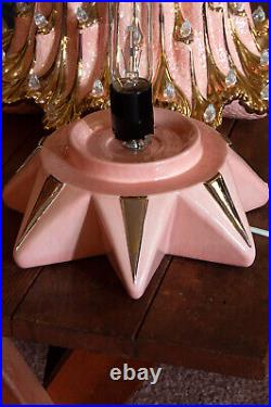 Atlantic Mold Volcano Lava Ceramic Christmas Tree Pink & Gold with Clear Lights Atlantic Mold Volcano Lava Ceramic Christmas Tree Pink & Gold with Clear Lights