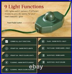 BCP 9ft Pre-Lit Artificial Aspen Noble Fir Christmas Tree W LED Lights & Quick C