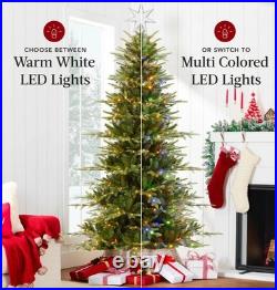 BCP 9ft Pre-Lit Artificial Aspen Noble Fir Christmas Tree W LED Lights & Quick C