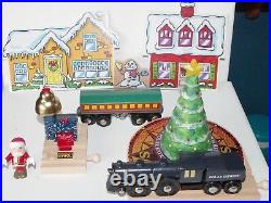 BRIO Polar Express Wooden Train Set Light-Up Christmas Tree Bell Trains Santa +