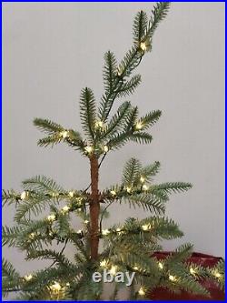 Balsam Hill Alpine Balsam Fir Tabletop Tree 3' withLED Fairy Lights New Open Box