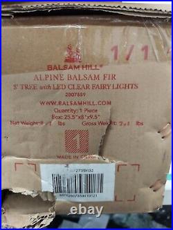 Balsam Hill Alpine Balsam Fir Tabletop Tree 3' withLED Fairy Lights New Open Box