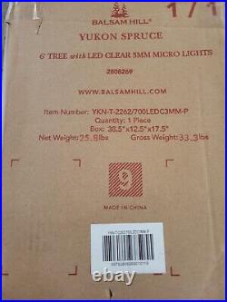 Balsam Hill Yukon Spruce 6' Tree with Led clear micro lights 280269