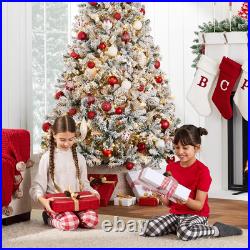 Best Choice Products 6Ft Pre-Lit Artificial Christmas Tree Twinkling Leds, Snow