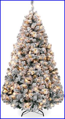Best Choice Products 6Ft Pre-Lit Artificial Christmas Tree Twinkling Leds, Snow