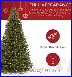 Best Choice Products 9ft Pre-Lit Spruce Artificial Christmas Tree Easy Set Up