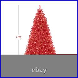 Best Choice Products Pre-Lit Artificial Christmas Tree Incandescent Lights Red