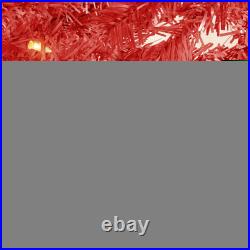 Best Choice Products Pre-Lit Artificial Christmas Tree Incandescent Lights Red